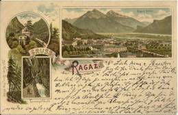 Bad Ragaz - Gruss Aus  (Farblitho)             1900 - Bad Ragaz