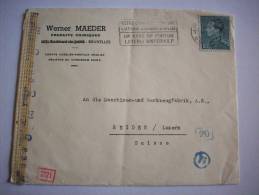 Lettre Belgique à Destination Luzern Suisse + Censure - Guerra '40-'45 (Storia Postale)