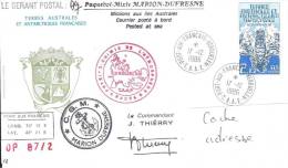 8692  MARION DUFRESNE - OP 87-2 - KERGUELEN - Lettres & Documents