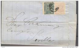 ESCA153-L2894TES.Spain.Espagne.CARTA E GIJON   A SEVILLA .1874.(Ed 153+154) - Briefe U. Dokumente