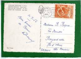 Vatican  Vaticana Oblitération Citta Del Vaticano 1956 Timbre Orange Carte  Roma Affranchie Par 15 Lire Posta Aerea - Macchine Per Obliterare (EMA)