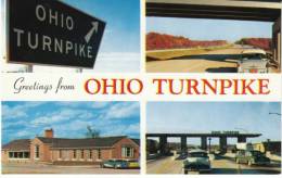 OH Ohio Turnpike Highway, Car Auto, Toll Booth C1950s Vintage Postcard - Autres & Non Classés