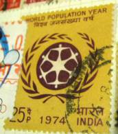 India 1974 World Population Year 25p - Used - Usati