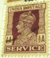 India 1939 King George VI Service Official Stamp 0.5a - Used - 1936-47  George VI