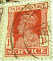 India 1939 King George VI Service Official Stamp 1a - Used - 1936-47 Roi Georges VI