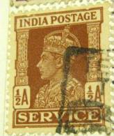 India 1939 King George VI Service Official Stamp 0.5a - Used - 1936-47 King George VI