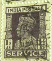 India 1939 King George VI Service Official Stamp 1.5a - Used - 1936-47 King George VI