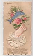 Jolie Carte Motif 1 Er Avril Poisson Fleur  Tissu - Other & Unclassified