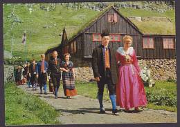 Faroe Islands PPC From A Wedding In Kirkjubø, Sent To KASTRUP (2 Scans) - Isole Faroer