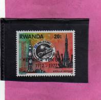 RWANDA 1977 SPACE COOPERATION USA - URSS APOLLO IN MEMORIAM WERNHER VON BRAUN COOPERAZIONE SPAZIALE MNH - Neufs