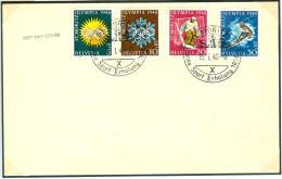 Switzerland Set On Cover With First Day Cancel 15 1 48 St. Moritz Sonne Sport Erholung - Inverno1948: St-Moritz