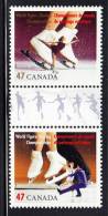Canada MNH Scott #1899i Vertical Pair With Gutter 47c Women`s Singles, Ice Dancing - World Figure Skating - Unused Stamps