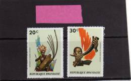 RWANDA 1973 AFRICAN MUSICAL INSTRUMENTS - STRUMENTI MUSICALI AFRICANI MNH - Neufs