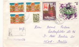 USSR Registered Cover Sent To Berlin W. Germany 1986 With A Lot Of Stamps - Cartas & Documentos