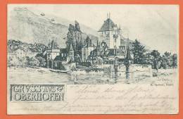 Q0355 Gruss Aus Oberhofen, Am Thunersee, Pioneer, Cachet Thun 1900. Speiser Verlag - Oberhofen Am Thunersee