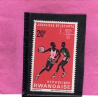 RWANDA 1966 SPORT DAY BASKET - GIORNO DELLO SPORT MNH - Neufs