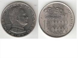 *monaco 1 Franc  1978  Km 140   Unc !!! - 1960-2001 New Francs