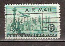 Timbre Etats-Unis Y&T Air Mail N° PA 37. Oblitéré. 15 Cents. Cote 0.20 € - 2a. 1941-1960 Afgestempeld