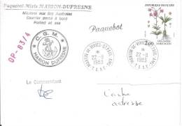 8718  MARION DUFRESNE - OP 83-4 - St PAUL&AMSTERDAM - Cartas & Documentos