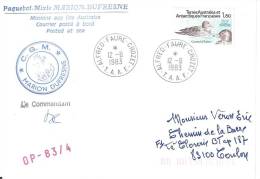 8715  MARION DUFRESNE - OP 83-4 - CROZET - Lettres & Documents
