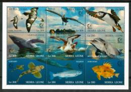 1995 Sierra Leone Marine Life Pesci Fishes Fische Poissons Block MNH** C203 - Albatro & Uccelli Marini