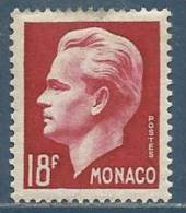MONACO , 18 F , RAINIER III , 1951 , N° YT 368 , NEUF * Avec Charnière - Nuevos