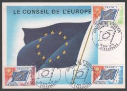 Timbre De Service N° 46 à 48  Avec Très Belle Oblitération Du Conseil De L'Europe Sur Lettre  TTB - Oblitérés