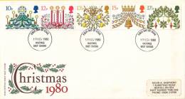 Kerstmis - Engeland Christmas 1980 - FDC - Michel 856 - 860 - Christianisme