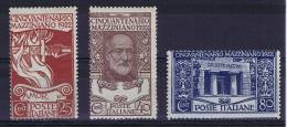 Italy: 1922  Sa 128-130 Mi 157-59,  MH - Ungebraucht