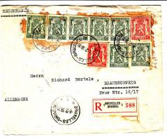 Belgique - Lettre Recommandée De 1938 ° - Récupération D'entiers Postaux Pour L'affranchissement - Cartas & Documentos