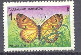 1991. Uzbekistan, Butterfly, 1v, Mint/** - Uzbekistan