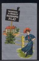 RB 888 -  Unusual Early Humorous Postcard - "Wanted A Really Handsome Flat" - Estate Agents Interest - Fumetti