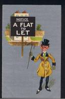RB 888 -  Unusual Early Humorous Postcard - "Notice A Flat To Let" - Estate Agents Interest - Fumetti