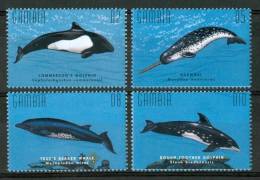 1995 Gambia Vita Marina Marine Life Delfini Dolphins Dauphins Set MNH** Po1 - Delfines