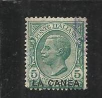 LA CANEA 1907 - 1912 5 CENT. ITALY OVERPRINTED SOPRASTAMPATO D' ITALIA USED TIMBRATO - La Canea