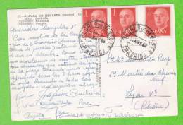 Sur CP - ESPAGNE - 3 Timbres - Briefe U. Dokumente