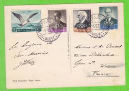 Sur CP - SAINT MARIN - 4 Timbres - Covers & Documents