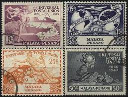 MALAYA - PENANG 1949 - 75º Anniversary Of UPU. Complete Set Of Four, Used. - Penang