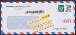 Japan Airmail Registered Récommandée Labels SADA, IGARASHI & ASSOCIATES, Chiyoda-ku Cover Brief To Germany - Luchtpost