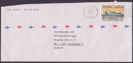 United Arab Emirates Airmail Par Avion DUBAI 1986 Cover Brief To Bank In Denmark Schiff Ship - Verenigde Arabische Emiraten