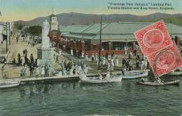 Jamaica ,  Kingston, King Street Victoria Market And Landing Pier  Stamped Not Used - Jamaïque