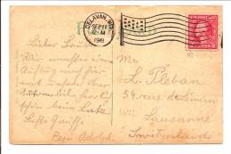 YVERT N° 183 OBL DRAPEAU AVEC HAMPE DE DELAVAN. WIS. 1919 SUR CARTE POSTALE - Poststempel