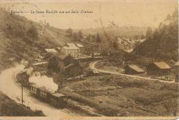 Vielsalm La Fosse Roulotte Vue Sur Salm Chateau Train Voyagé 1929 - Vielsalm