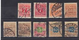 DANEMARK Journaux Entre N° 3 & 10 Avec Nuances Obl. Tous TTB Fil. Couronne - Used Stamps