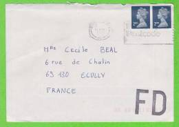 Sur Enveloppe - GRANDE BRETAGNE - 2 Timbres En Paire Avec Cachet Fausse Destination - Brieven En Documenten