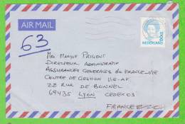Sur Enveloppe PAR AVION - PAYS BAS - 1 Timbre - Lettres & Documents