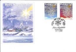 Poland Polska 2008 FDC Merry Christmas - FDC