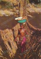 A Liana Bridge, Nude Naked African Ethnic Folk Folklore Costume Girl, Vintage Old Postcard - Sin Clasificación