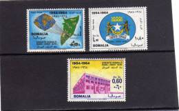 SOMALIA 1964 SOMALI CREDIT BANK ANNIVERSARY ANNIVERSARIO BANCA CREDITO SOMALO SERIE COMPLETA COMPLETE SET MNH POST AFIS - Somalia (1960-...)