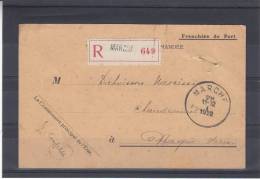 Belgique - Carte Postale Recommandée De 1922 - Franchise De Port - Lettres & Documents